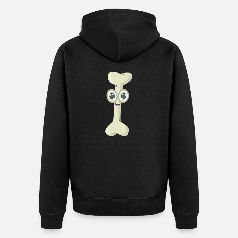 Bone chewing bone - Unisex Premium Organic Zip Hoodie - black