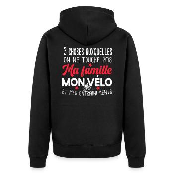 Cycliste. Cadeau vélo. Cyclisme. Famille humour - Veste à capuche bio Premium Unisexe - noir - Dos - Nico (187cm)