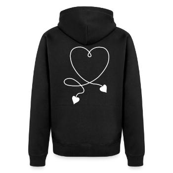 Cœur de cœur - Veste à capuche bio Premium Unisexe - noir - Dos - Nico (187cm)