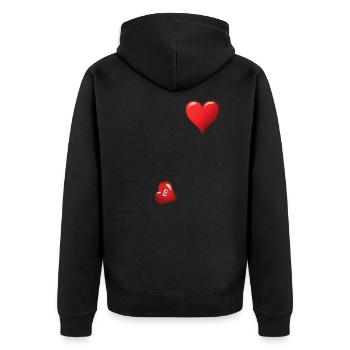 Lustiges Schwangerschafts Herz Design - Unisex Premium Bio Zip Hoodie - Schwarz - Hinten - Nico (187cm)
