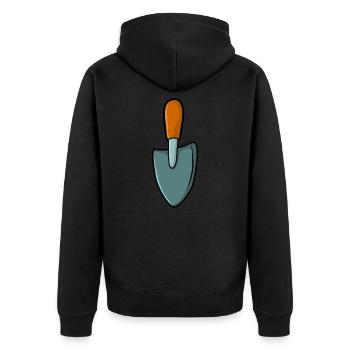 Gardener garden shovel garden - Unisex Premium Organic Zip Hoodie - black - Back - Nico (187cm)