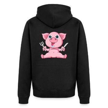 Porc Manger - Veste à capuche bio Premium Unisexe - noir - Dos - Nico (187cm)