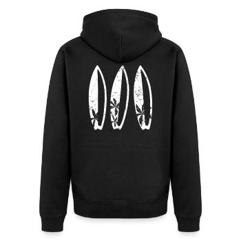 Surfer Surfboard Surfing - Surf Surfing - Unisex Premium Organic Zip Hoodie - black - Back - Nico (187cm)