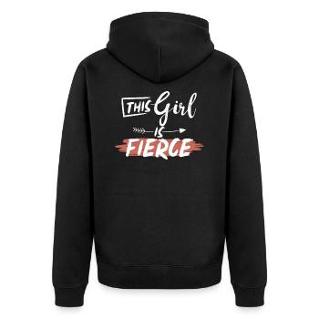 Feministin Feminismus - Unisex Premium Bio Zip Hoodie - Schwarz - Hinten - Nico (187cm)