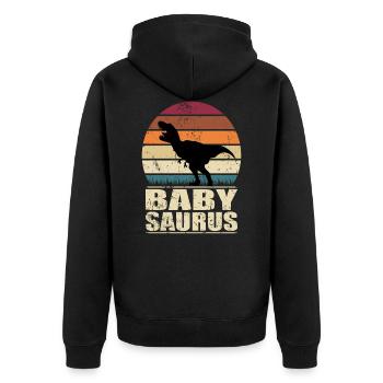 BébéSaure dinosaure Bébé Dino naissance Progéniture - Veste à capuche bio Premium Unisexe - noir - Dos - Nico (187cm)