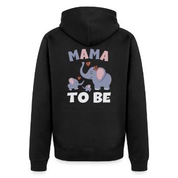 Mama To Be Elephant Baby Elephant Twins - Unisex Premium Organic Zip Hoodie - black - Back - Nico (187cm)