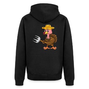 Agriculteur Dinde - Veste à capuche bio Premium Unisexe - noir - Dos - Nico (187cm)