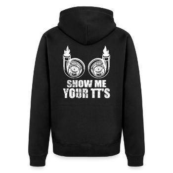 Show Me Your Turbos - Car Twin Turbo Street Racing - Veste à capuche bio Premium Unisexe - noir - Dos - Nico (187cm)