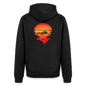 Schwimmen Schwimmer lustiger Spruch - Unisex Premium Bio Zip Hoodie - Schwarz - Hinten - Nico (187cm)
