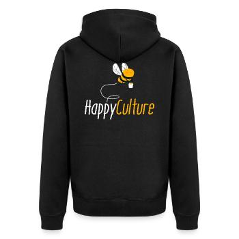 Happyculture gift funny beekeeping parody happy - Unisex Premium Organic Zip Hoodie - black - Back - Nico (187cm)