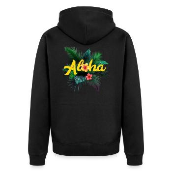 ALOHA TROPICAL - Veste à capuche bio Premium Unisexe - noir - Dos - Nico (187cm)