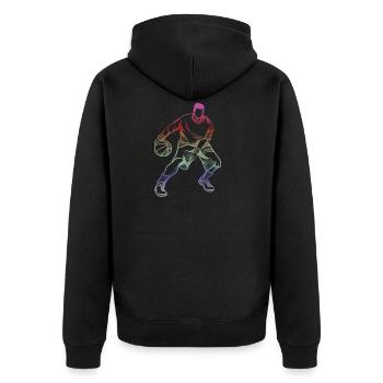 Basket-ball cadeau pour les basketteurs - Veste à capuche bio Premium Unisexe - noir - Dos - Nico (187cm)
