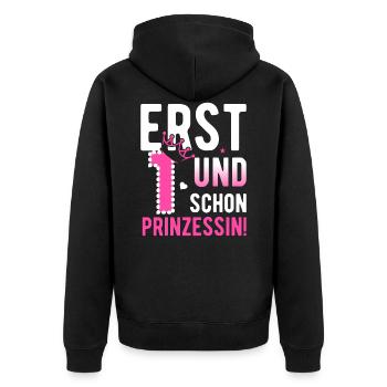 1. Geburtstag Mädchen 1 Jahre Prinzessin Party - Unisex Premium Bio Zip Hoodie - Schwarz - Hinten - Nico (187cm)