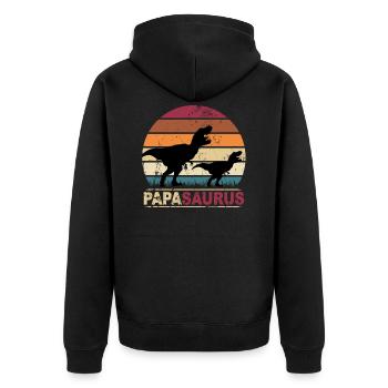 Papa Saurus Dinosaures Familles Dino Papasaurus - Veste à capuche bio Premium Unisexe - noir - Dos - Nico (187cm)