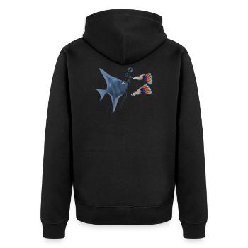 Aquaristics Aquarist Aquarium Design - Unisex Premium Organic Zip Hoodie - black - Back - Nico (187cm)