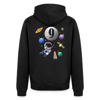 9th birthday 9 years astronaut space space - Unisex Premium Organic Zip Hoodie - black - Back - Nico (187cm)