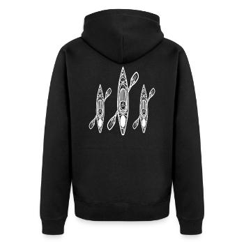 See Kajak Wildwasser Kayak Kanu Kajak Kayak Paddle - Unisex Premium Bio Zip Hoodie - Schwarz - Hinten - Nico (187cm)