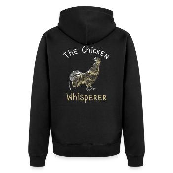Le poulet Whisperer Coq agriculteur volaille agriculteur - Veste à capuche bio Premium Unisexe - noir - Dos - Nico (187cm)