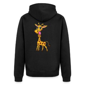 Girafe drôle - Veste à capuche bio Premium Unisexe - noir - Dos - Nico (187cm)