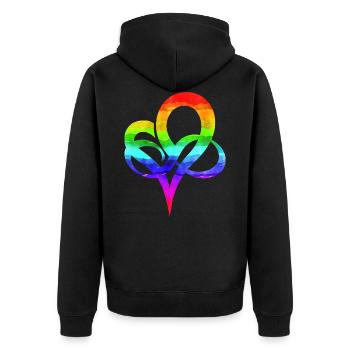 Polyamory heart symbol gradient LGBTQ - Unisex Premium Organic Zip Hoodie - black - Back - Nico (187cm)