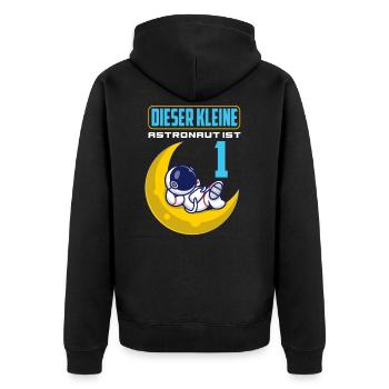 1. Geburtstag 1 Jahr Astronaut Weltraum Party - Unisex Premium Bio Zip Hoodie - Schwarz - Hinten - Nico (187cm)