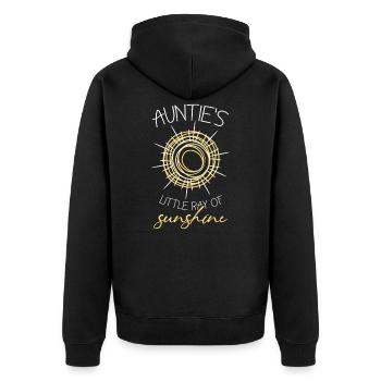 Tante Sonnenschein Nichte Neffe - Unisex Premium Organic Zip Hoodie - black - Back - Nico (187cm)
