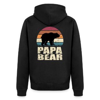 Bears Papabear - Family Bear Fatherhood Papabear - Unisex Premium Organic Zip Hoodie - black - Back - Nico (187cm)
