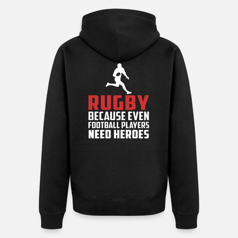 rugby - Veste à capuche bio Premium Unisexe - noir