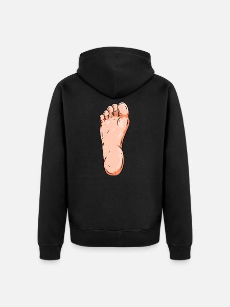 Fuß - Unisex Premium Bio Zip Hoodie - Schwarz