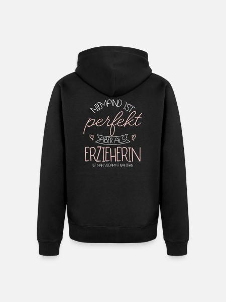 Erzieherin - Unisex Premium Bio Zip Hoodie - Schwarz