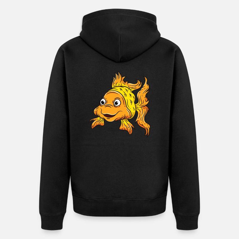 Poisson poisson rouge - Veste à capuche bio Premium Unisexe - noir