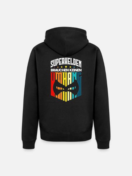 Superhelden Umhang - Unisex Premium Bio Zip Hoodie - Schwarz