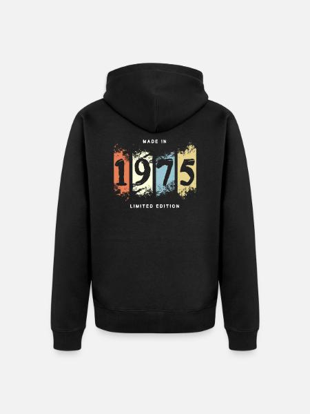 1975 Geburtstag Geschenk vintage - Ekologisk premiumluvjack unisex - svart