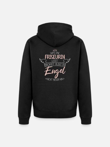 Friseurin - Unisex Premium Bio Zip Hoodie - Schwarz