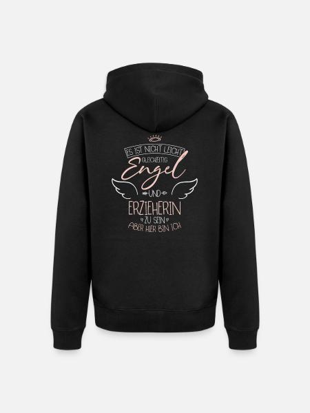 Erzieherin - Unisex Premium Bio Zip Hoodie - Schwarz