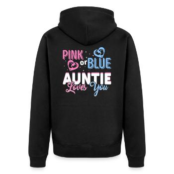 Pink Or Blue Gender Reveal Baby Party Tante - Veste à capuche bio Premium Unisexe - noir - Dos - Nico (187cm)