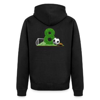 8ème anniversaire 8 ans footballeur - Veste à capuche bio Premium Unisexe - noir - Dos - Nico (187cm)