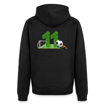 11e anniversaire 11 ans footballeur - Veste à capuche bio Premium Unisexe - noir - Dos - Nico (187cm)
