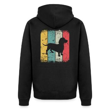 Dachshund Dachshund Dog Dog owner Dachshund puppy - Unisex Premium Organic Zip Hoodie - black - Back - Nico (187cm)