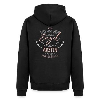 Ärztin - Unisex Premium Bio Zip Hoodie - Schwarz - Hinten - Nico (187cm)