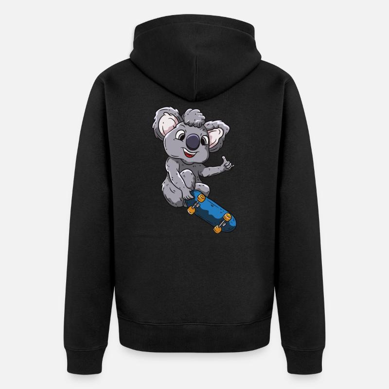 Skateboard Koala Skater - Veste à capuche bio Premium Unisexe - noir