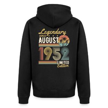 Légendaire depuis Août 1952 Rétro Vintage Cadeau - Veste à capuche bio Premium Unisexe - noir - Dos - Nico (187cm)