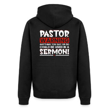 Pastor Pastor Clergy Reverend Preacher Gifts - Unisex Premium Organic Zip Hoodie - black - Back - Nico (187cm)
