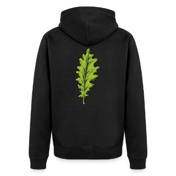 Eiche - Unisex Premium Bio Zip Hoodie - Schwarz - Hinten - Nico (187cm)