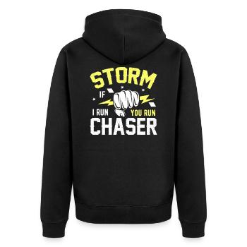 Meteorologist Meteorology Storm Chaser Gift - Unisex Premium Organic Zip Hoodie - black - Back - Nico (187cm)