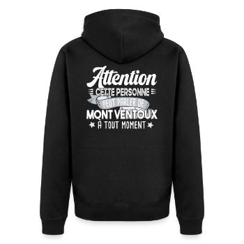 Mont Ventoux Cycliste Montagne Randonnée Alpes - Veste à capuche bio Premium Unisexe - noir - Dos - Nico (187cm)