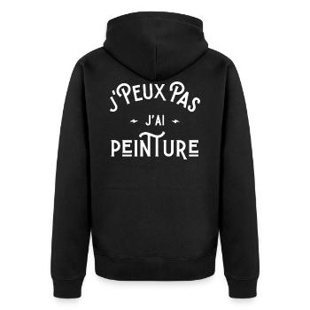je peux pas j'ai peinture idée cadeau humour - Veste à capuche bio Premium Unisexe - noir - Dos - Nico (187cm)