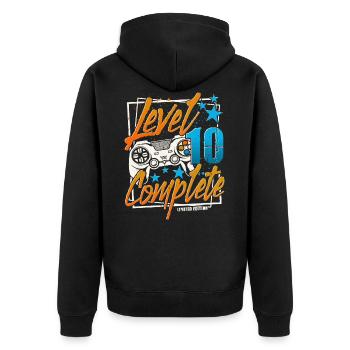10th Birthday Level 10 Complete 10 Years Gamer - Unisex Premium Organic Zip Hoodie - black - Back - Nico (187cm)