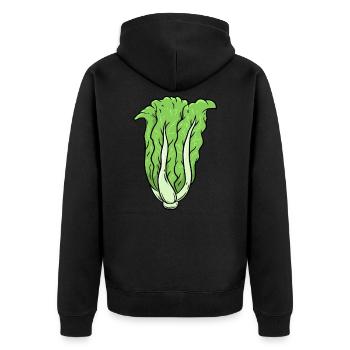 Kohl Gemüse - Unisex Premium Bio Zip Hoodie - Schwarz - Hinten - Nico (187cm)