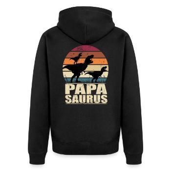 Papasaurus T-Rex Dinosaure Famille Dino Père - Veste à capuche bio Premium Unisexe - noir - Dos - Nico (187cm)